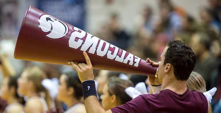 Cheerleaders at SPU Women's Basketball Homecoming game